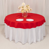 Cotton Blend 70" Round Tablecloth Red - Wrinkle-Resistant Table Cover